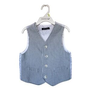 Bundle of 3 Boys Nautica Blue and White Striped Kids Vest Size 4T